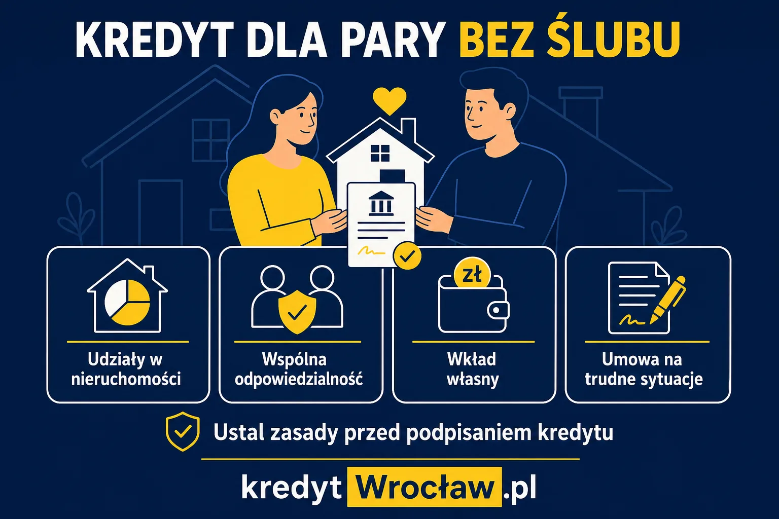 Kredyt dla pary bez ślubu – udziały, wspólna odpowiedzialność, wkład i dodatkowa umowa